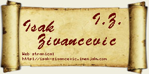 Isak Živančević vizit kartica